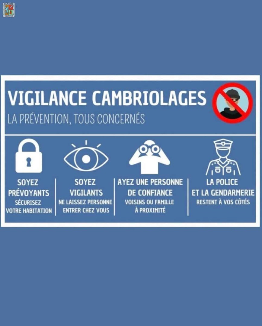 Affiche prévention vigilance cambriolages (détails sous l'image)