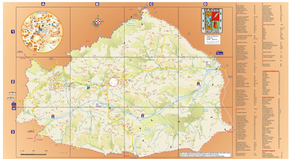 Plan de la commune de Briscous